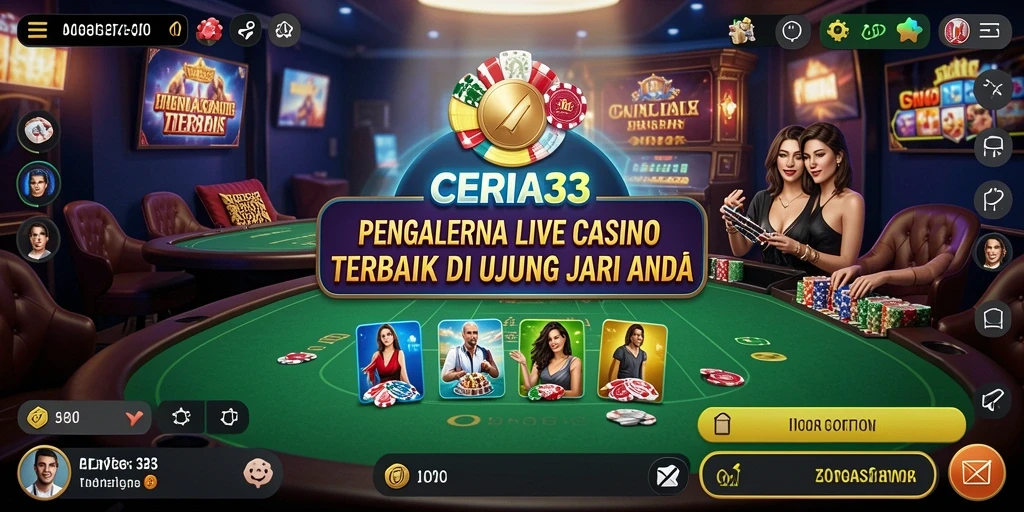 Tampilan gameplay Live Casino yang mendebarkan di CERIA33 dengan dealer profesional.