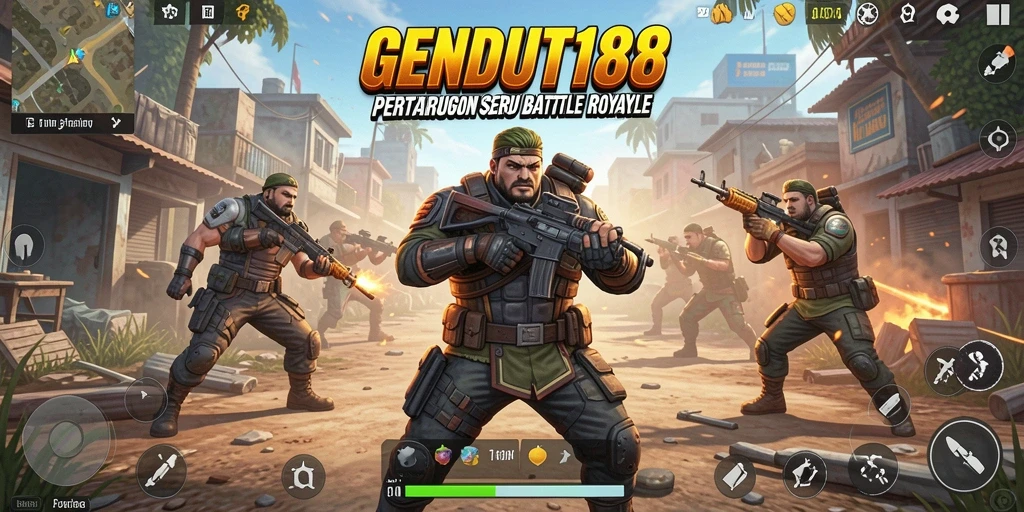 Tangkapan layar GENDUT188 menampilkan aksi pertarungan di arena Battle Royale.