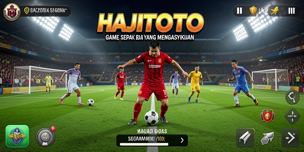 Gambaran gameplay seru di HAJITOTO dengan aksi sepak bola yang mendebarkan.