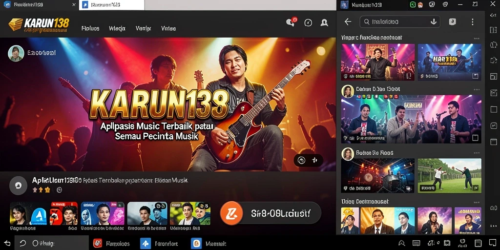Tampilan utama KARUN138 dengan koleksi musik beragam.