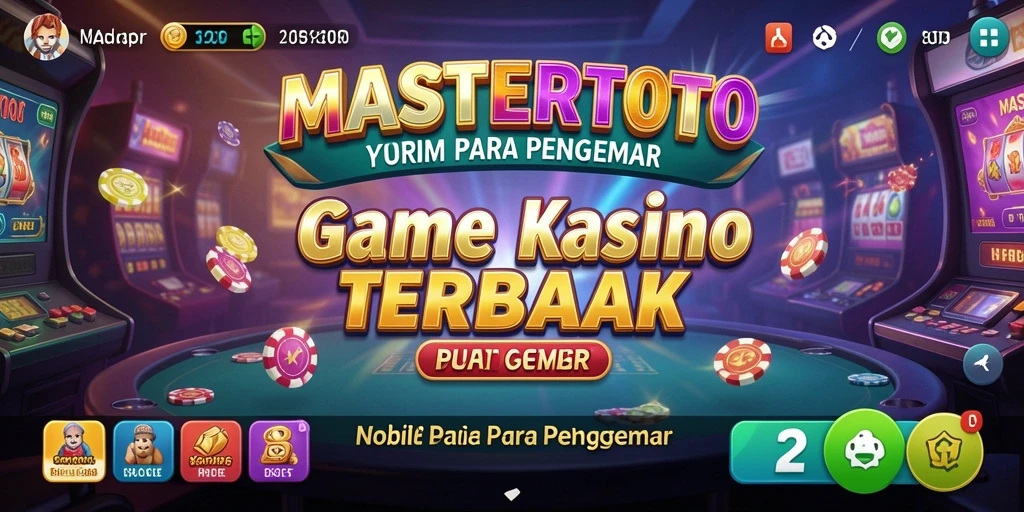 Screenshot utama MASTERTOTO menampilkan gameplay Kasino yang menarik.