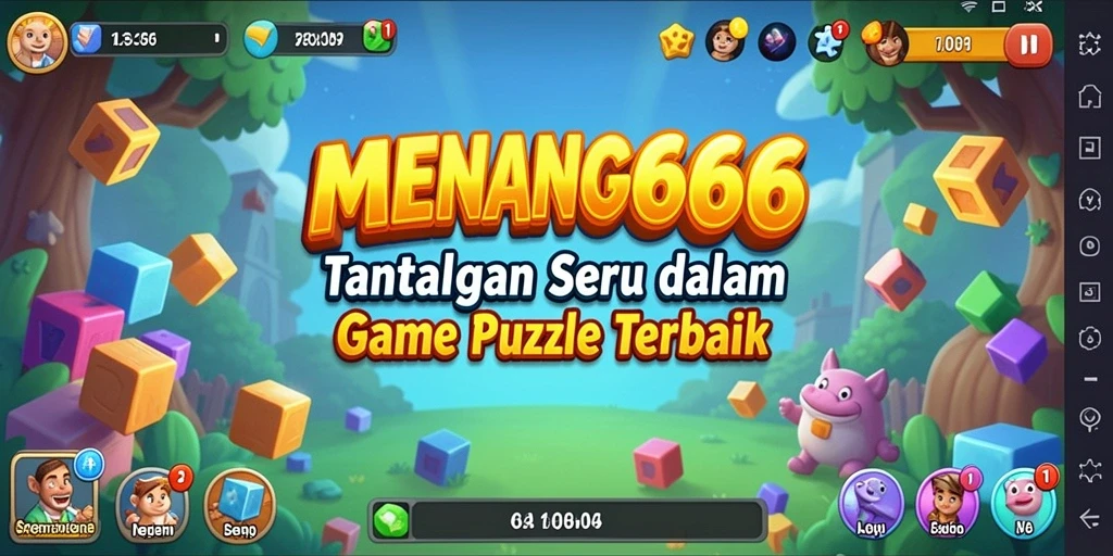 Tampilan gameplay seru dalam MENANG666, menyajikan berbagai teka-teki menarik.