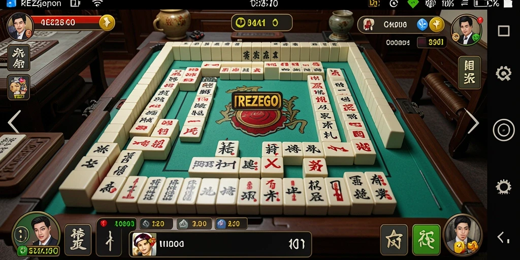 Screenshot gameplay yang menunjukkan aksi seru di REZEGO Mahjong.
