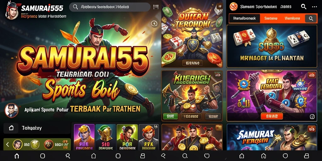 Tampilan utama dari aplikasi SAMURAI555 dengan fitur taruhan olahraga.