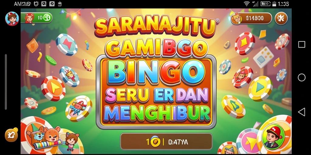 Tangkapan layar gameplay SARANAJITU yang menampilkan keseruan permainan Bingo.