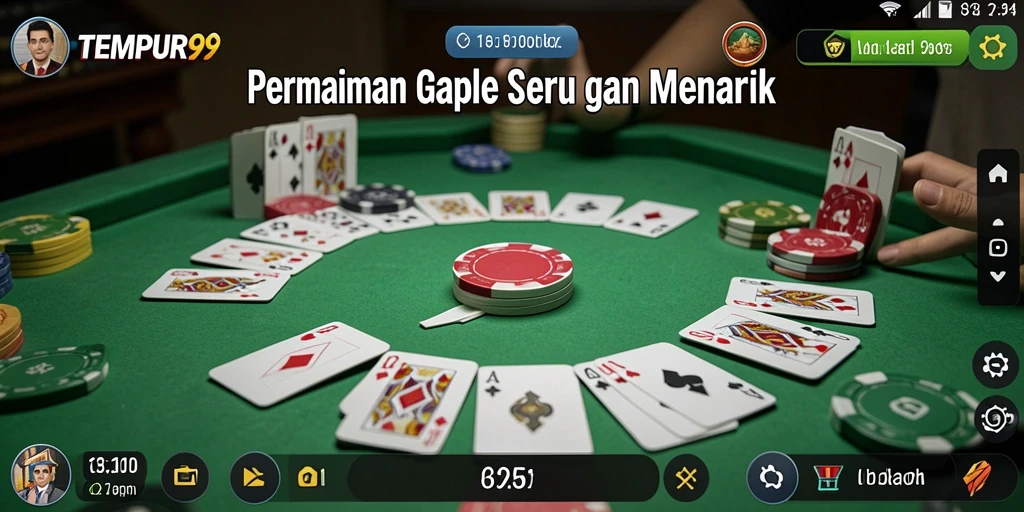 Tampilan gameplay seru game Gaple TEMPUR99.