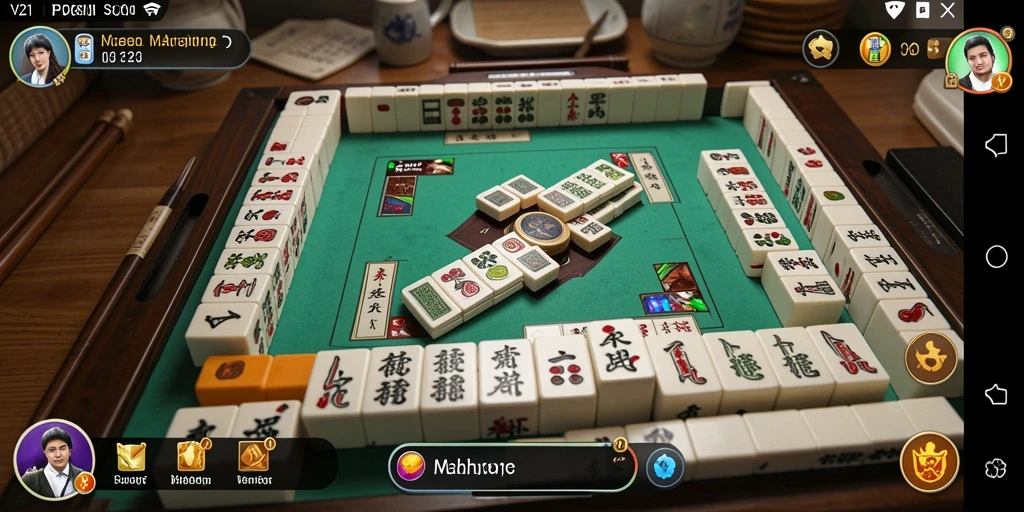 Tangkapan layar V21 menunjukkan gameplay Mahjong yang seru dan adiktif.